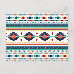 modisches, tribal-ethnisches geometrisches Muster Postkarte