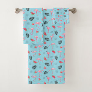 Modisches tropisches Flamingo-u. Badhandtuch Set