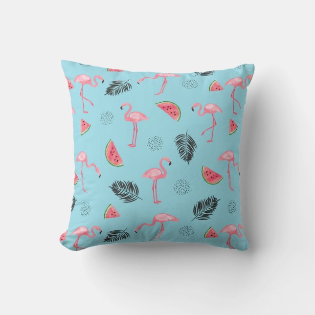 Modisches tropisches Flamingo-u. Kissen (Vorderseite)
