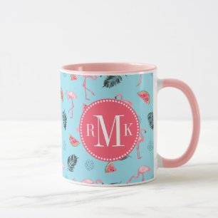Modisches tropisches Flamingo-u. Tasse