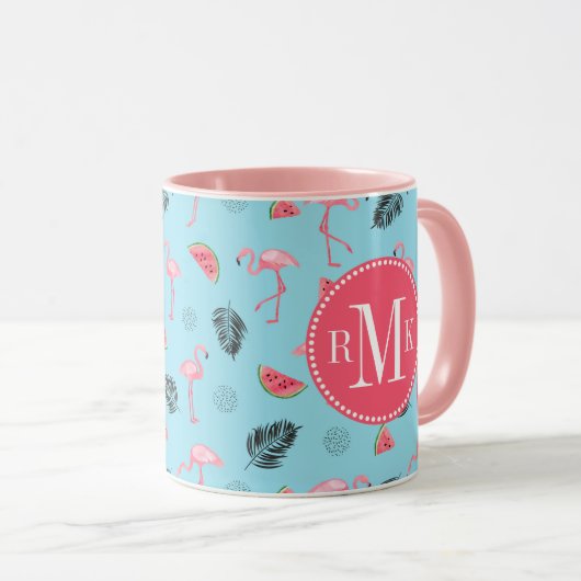 Modisches tropisches Flamingo-u. Tasse (VorderseiteRechts)