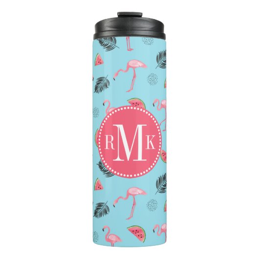 Modisches tropisches Flamingo-u. Thermosbecher (Vorderseite)