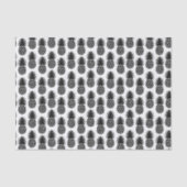 Modisches tropisches Schwarzweiss-Ananas-Muster Seidenpapier (Vorderseite)