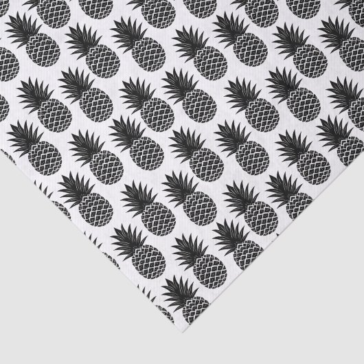 Modisches tropisches Schwarzweiss-Ananas-Muster Seidenpapier (Ausschnitt)