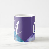 Modisches ultraviolettes Aquarell-Türkis-Monogramm Kaffeetasse (Mittel)