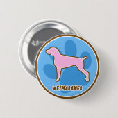 Modisches Weimaraner Button (Vorne & Hinten)