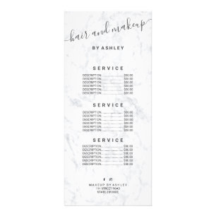 modisches weißes Marmorhaarmake-up der eleganten Werbekarte