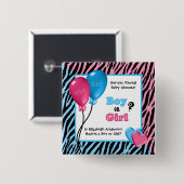 Modisches Zebra-Druck-Geschlecht decken Babyparty Button (Vorne & Hinten)