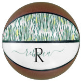Modisches Zebramuster | Monogramm Basketball (Vorderseite)