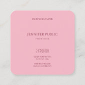 Modish erblassen Sie - rosa modernen Quadratische Visitenkarte (Rückseite)