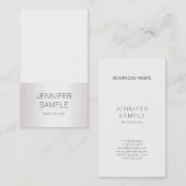 Modish Sleek Silver Design Beruflich Schlicht Visitenkarte (Vorne/Hinten)