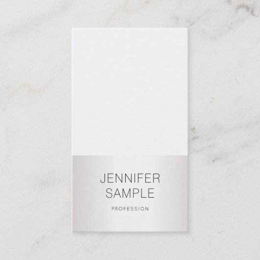 Modish Sleek Silver Design Beruflich Schlicht Visitenkarte (Vorderseite)