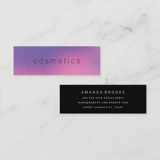 Modner Minimalistisch Blended Background Mini Visitenkarte (Vorne/Hinten)
