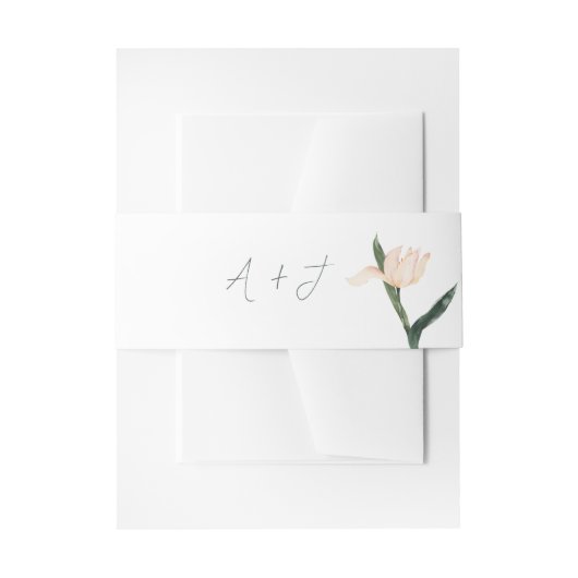 Modren blush pink floral Circle RSVP Card Einladungsbanderole (Vorderseite Beispiel)