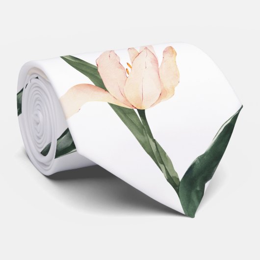 Modren blush pink floral krawatte (Gerollt)