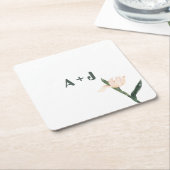 Modren blush pink floral rechteckiger pappuntersetzer (angewinkelt)