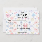 Modren blush pink floral  RSVP Card Einladung (Vorderseite)