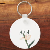 Modren blush pink floral schlüsselanhänger (Vorderseite)