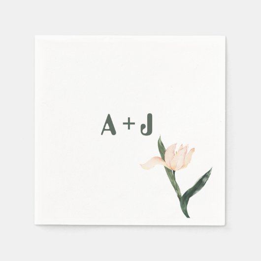 Modren blush pink floral serviette (Vorderseite)