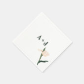 Modren blush pink floral serviette (Ecke)