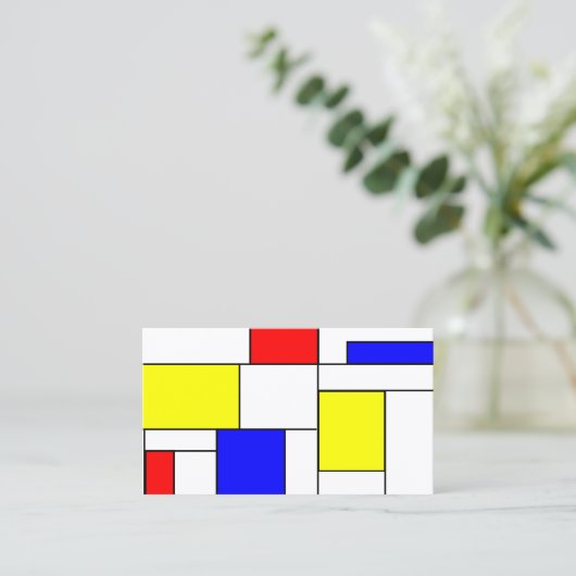 Modrian moderne PrimärfarbVisitenkarte Visitenkarte (Stehend Vorderseite)