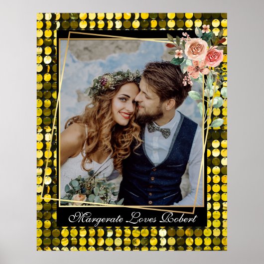 Modrn Golden Wedding Foto Poster (Vorne)