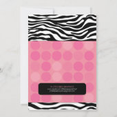 Modrosa Zebra FOTO Geburtstags-Einladung Einladung (Rückseite)