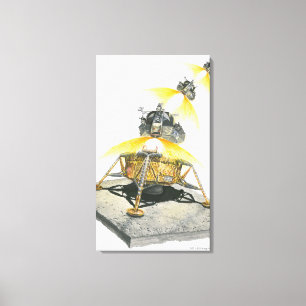 Modul Apollo 11 Eagle, das vom Mond sich entfernt Leinwanddruck