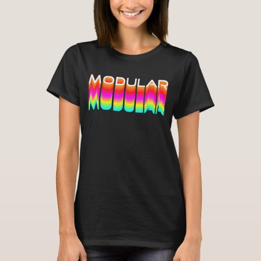 Modular 80er Retro Analog Synthwave Modular Synthe T-Shirt (Vorderseite)