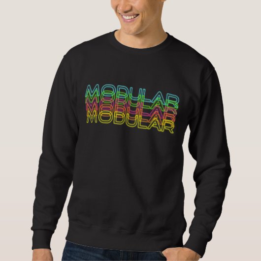 Modular 80er Retro Analog Synthwave Synthesizer Sweatshirt (Vorderseite)