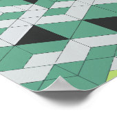 Modular Cube Patterns in grünen Farbtönen Poster (Ecke)