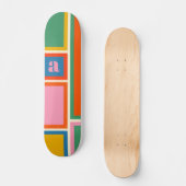 Modular farbiges geometrisches Muster mit anfängli Skateboard (Vorderseite)