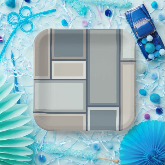 Modular Mid Century Modern Geometric Pattern Pappteller (Party)