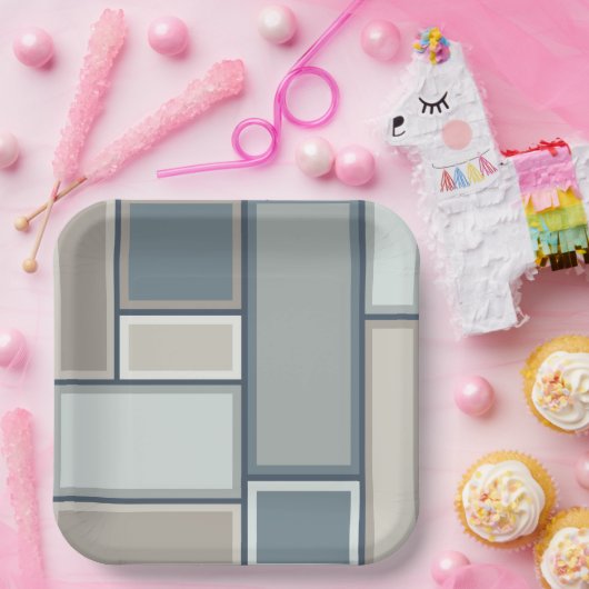 Modular Mid Century Modern Geometric Pattern Pappteller (Party)