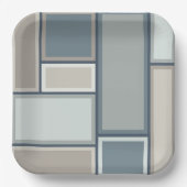 Modular Mid Century Modern Geometric Pattern Pappteller (Vorderseite)