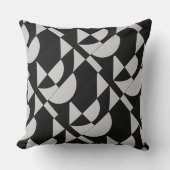 Modular Noir Echo Geometric Black White Cotton Kissen (Vorderseite)
