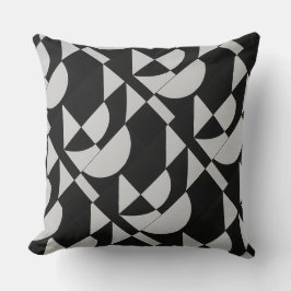 Modular Noir Echo Geometric Black White Cotton  Kissen