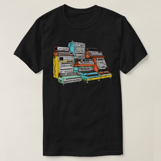 Modular Synthesizer ästhetisches Lüfterdesign T-Shirt (Design vorne)