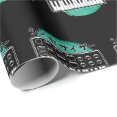 Modular Synthesizer Japanese Keyboard Vintage Geschenkpapier (Rolleneckpunkt)