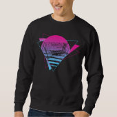 Modulare Synthesizer Analog Vaporwave Techno Cat Sweatshirt (Vorderseite)