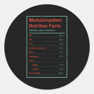 Modulare Systemernährungsdaten Euroack Synth Vcf Runder Aufkleber