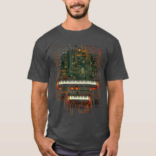 Modularer Synthesizer-Elektronikmusik mit Tastatur T-Shirt