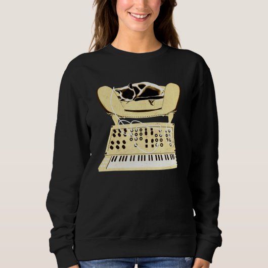 Modularer Synthesizer-Katze Sweatshirt (Vorderseite)