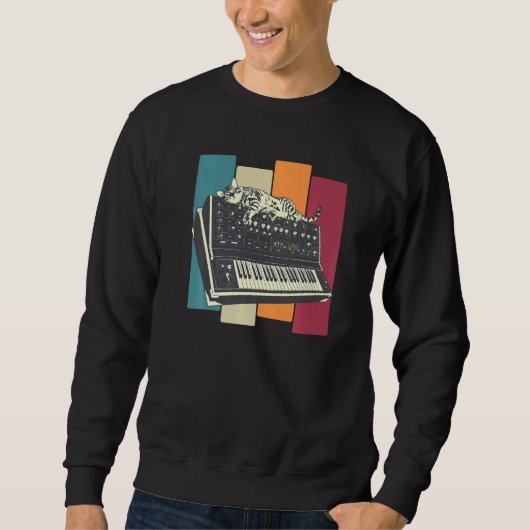 Modulares Synthesizer-Tastatur-Synth Cat Sweatshirt (Vorderseite)