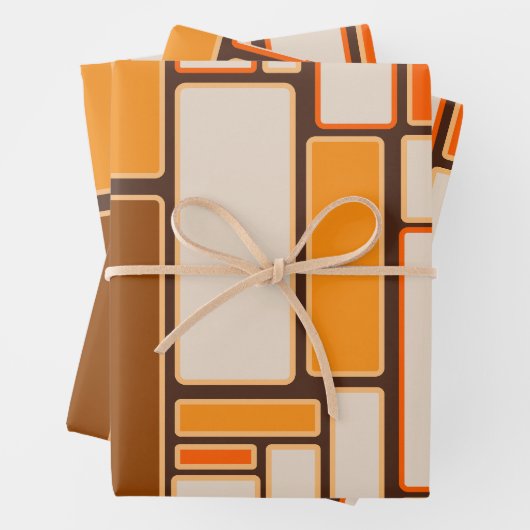 Modulus Retro Geometric Mid Century Moderner 70er Geschenkpapier Set (Beispiel)