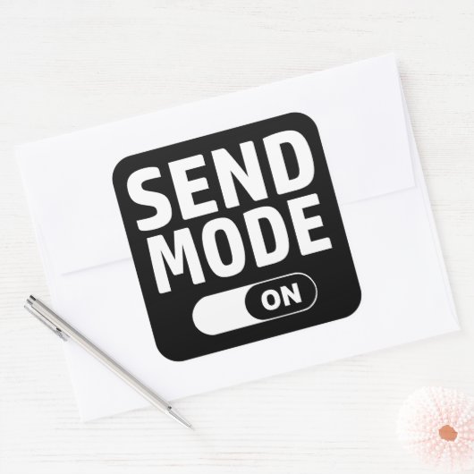 Modus "Senden" Quadratischer Aufkleber (Umschlag)