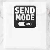 Modus "Senden" Quadratischer Aufkleber (Tasche)