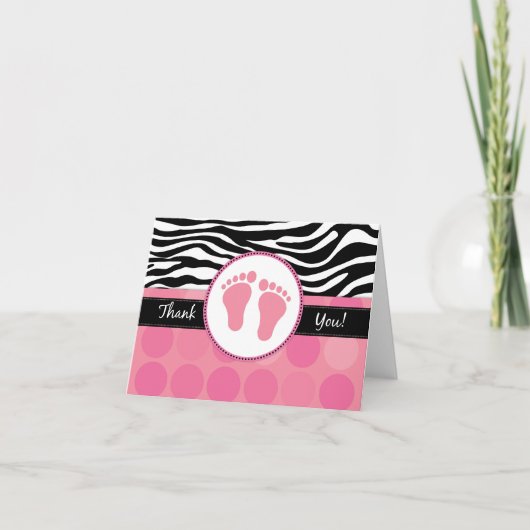 Modzebra-danken Druck gefaltete Baby-Dusche Ihnen Dankeskarte (Vorderseite)