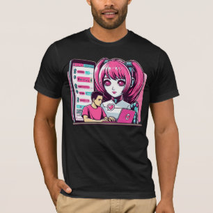 Moe 萌え Ich liebe Chatbots Ai Roboter Futuristische T-Shirt