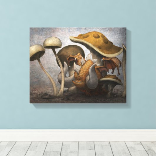 Moe the Mushroom Dragon Leinwanddruck (Insitu (Holzboden))